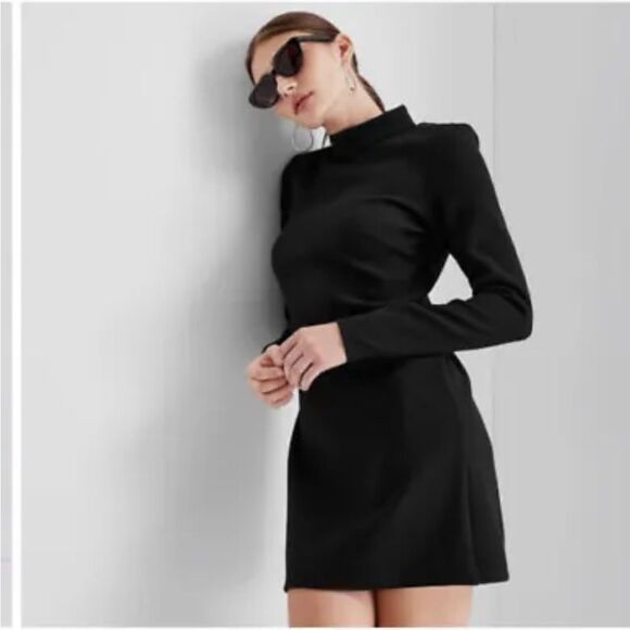 NWOT Mock Neck Open Back Mini Dress - Future Collective™ with Kahlana Barfield - Picture 1 of 8